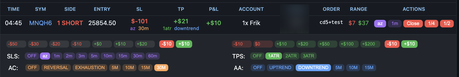 Trade Manager with Trailing Stop Options