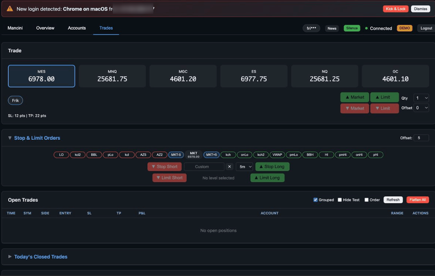 TradingPlace Trading Dashboard